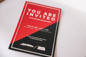Invitation to Life Fitness's after-show party at KölnSKY, featuring DJ Markus Rosenbaum.