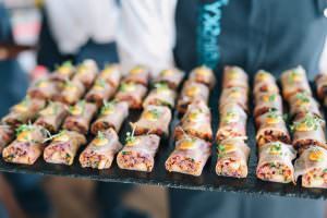 Summer rolls as finger food at an after-trade fair event in Cologne