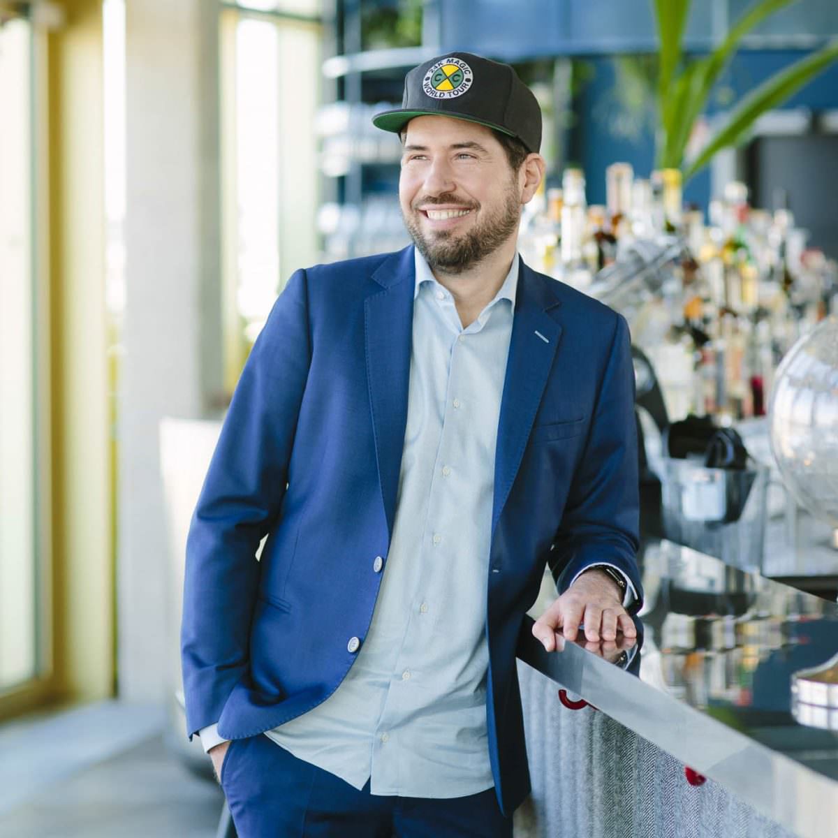 Portrait of event DJ Markus Rosenbaum, who can also be booked for shop events